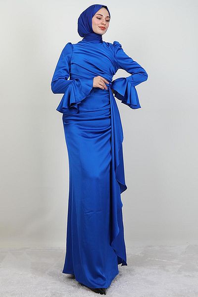 GİYZAMİLA Βραδινό φόρεμα Ilgin Hijab Midnight Blue
