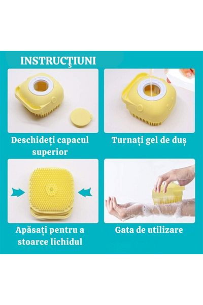 varioshop Burete din Silicon Moale VarioShop®, Utilizare Universala, pentru Curatare Corporala, Capilara, Rez