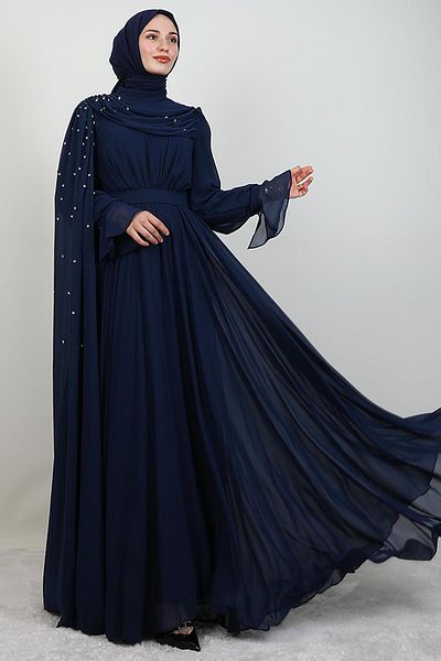 GİYZAMİLA Φόρεμα με κάπα γαρίφαλο Navy Blue