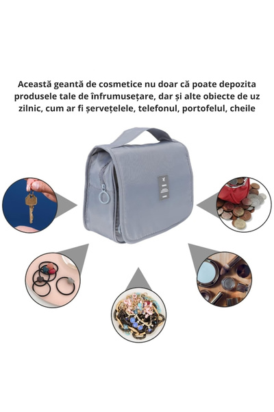 varioshop Geanta de Cosmetice VarioShop®, pentru Voiaj si Transport, Produse de Igiena Personala, Impermeabil