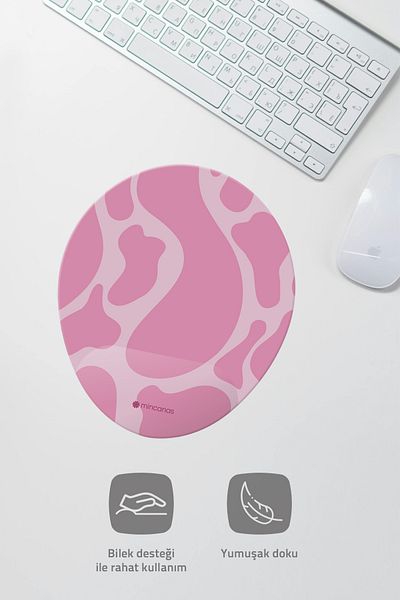 Mincanas Colorful Patterned Oval Mouse Pad with Wrist Support Mouse Pad