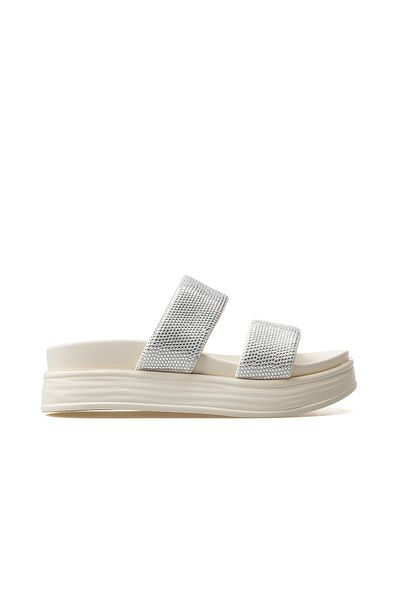 Guja Women's Stone Detailed Daily Slippers 25Y 25Y416 Z Silver