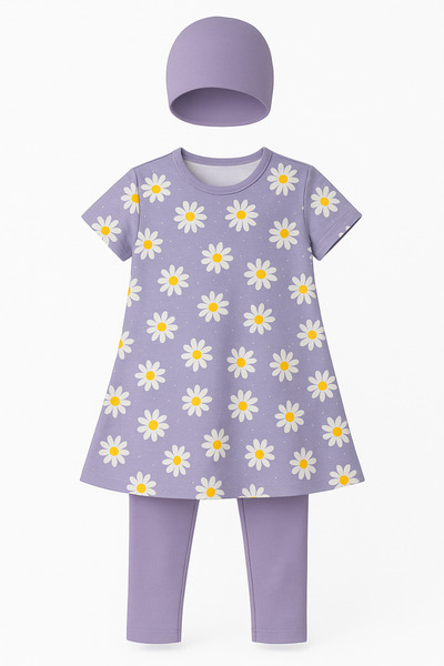 TESMAY Детски бански костюм с къс ръкав и чорапогащник, комплект от 3 части, ...