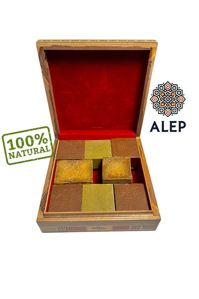 ALEP Natural Real Aleppo Soap in a Song Mosaic Box (Handmade)