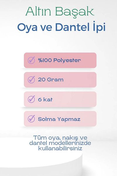 Altınbaşak 3 Pieces of Needle and Lace Thread 20 Gr - Royaleks - No: 131