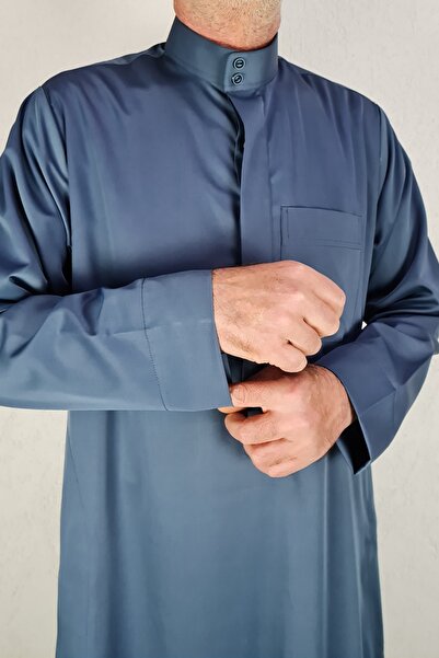 Royal Attire Hac Umre Kıyafetleri/ön Düğmeler Gizli Ve Uzun Kollu Düğmesiz Cepli/namaz Cübbesi/erkek Fistan