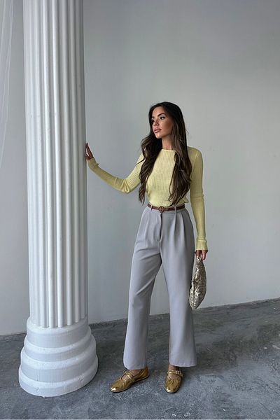 macharel jeans Long Flowy Stylish Belted Trousers