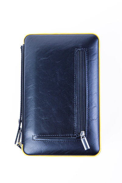 COHİBA Cohiba Sarı-Siyah Çakmak Kesicili Deri Puro Taşıma Çantası & Seyahat H...