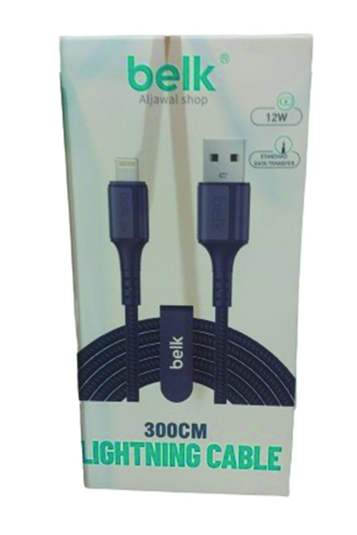Belk كابل شحن iPhone من Belkin - USB إلى Lightning، 12 وات، 1.2 متر / 3 متر