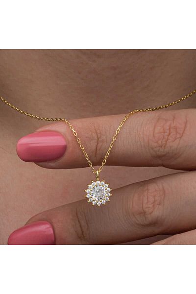 Emperium Silver Gold Minimal Round Anturage Women's Necklace