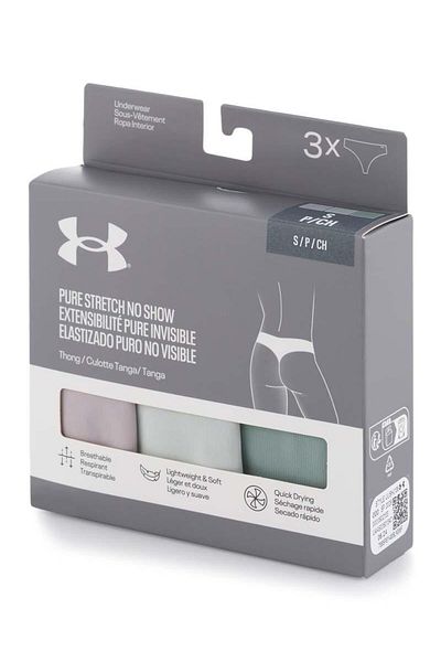 Under Armour UA PURE STRETCH TANGA INVISIBILĂ - SOLID 3 BUCĂȚI