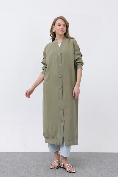 Puane New Season- Stone Stone Color- Summer Women's Buttoned Loose Cardigan 10681