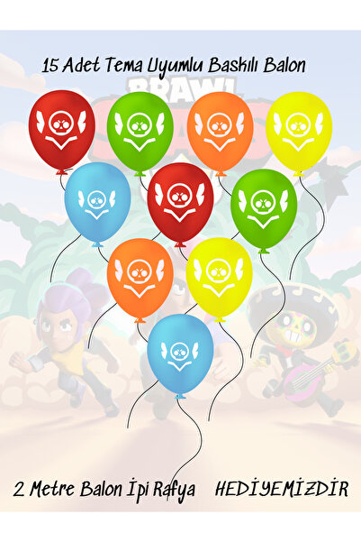 snowparty Brawl Stars Baskılı Balon