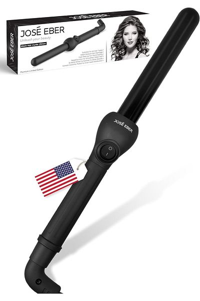 Jose Eber ProStyle 25mm Clipless Hair Curler - Negative Ions Curling Iron - Ceramic Curling Wand