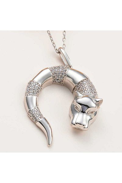 Emperium Silver Tiger Figured Women's Necklace