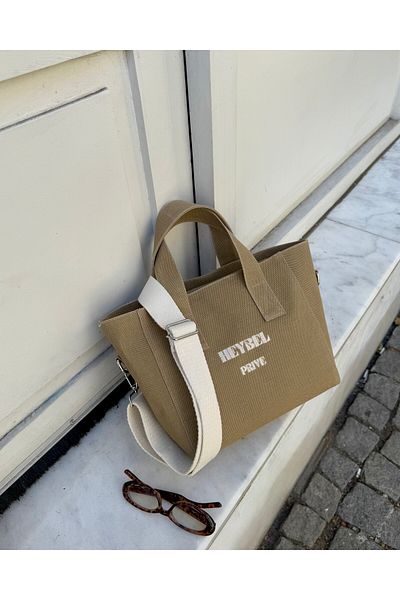 heybelprive Heybel Premium Waxed Canvas Sand Beige Tote Bag, Office, College and Casual Canvas Designer Bag