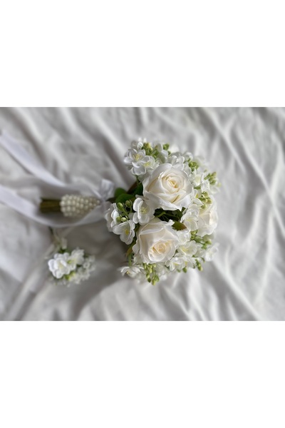 Z&B FLOWERS Gelin Buketi Gelin Çiçeği Krem Gül Nikah Çiçeği