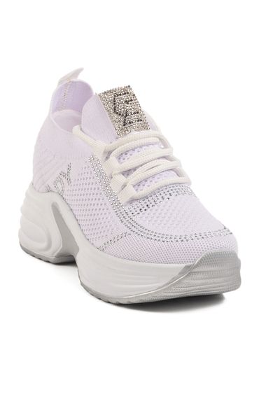 AYK'S White Mesh Stone Women's Sports Shoes Lady 5002 Z