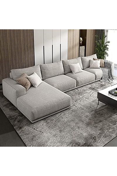 MAPLE HOME DECORATION Fabric Sofa Set Combination Sectional Spring Sofa Cotton Chaise Lounger Sofa L Shape