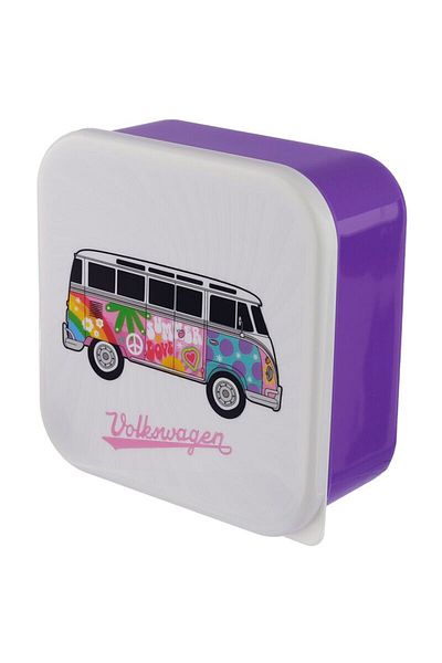 Volkswagen Set of 3 Lunch Boxes / Snacks, Casseroles, Lunch Box, Campervan Vw T1 Design - M/l/xl