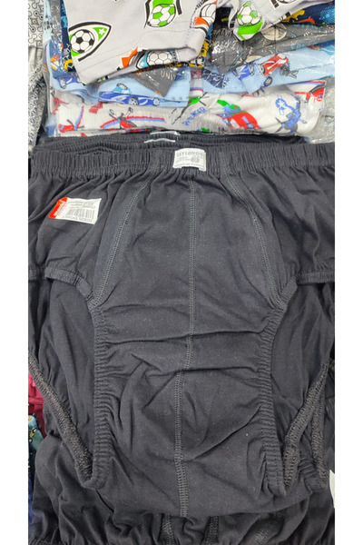 Ceylanoğlu Ανδρικό σετ 6 τεμαχίων 100% βαμβακερό μονόκλινο εσώρουχο από χτενισμένο βαμβάκι μαύρο slip 002