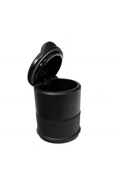 Evelise Scrumieră auto rotundă cu iluminare LED, lumină albastră, culoare neagră