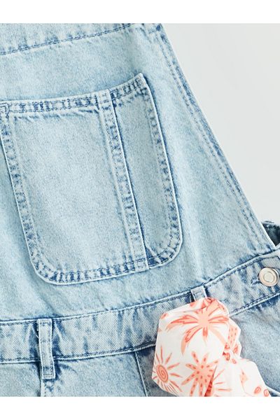 LC Waikiki Blugi pentru fete cu guler pătrat LCW Kids Salopet