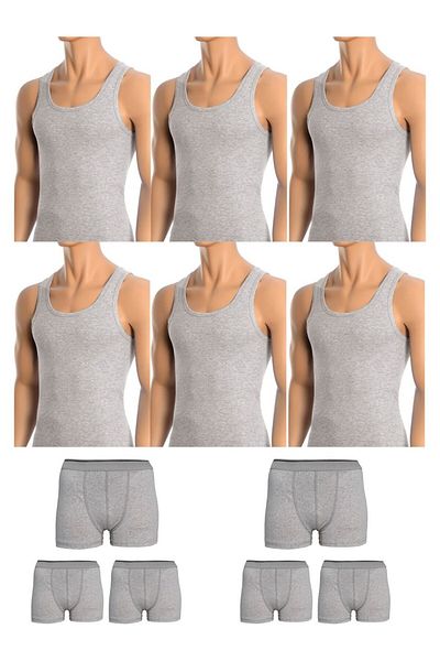 BEYAZTOPTAN Economic Package 100% Cotton 12 Pieces Men's Athlete Boxer Suit
