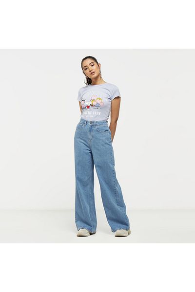 SP Characters Peanuts Graphic Print T-shirt with Cap Sleeves