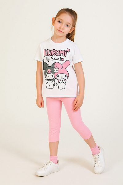 wakawakakidsstore Kuromi and My Melody Printed Girl's T-Shirt