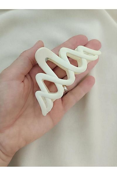 Hd Marketim Agrafă Wave Cataramă Cremă Accesoriu pentru păr 9 cm Produs importat Agrafă
