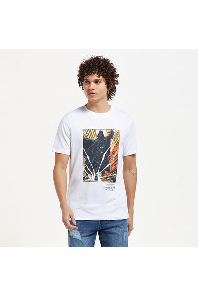SP Characters Star Wars Graphic Print T-shirt with Crew Neck and Short Sleeves