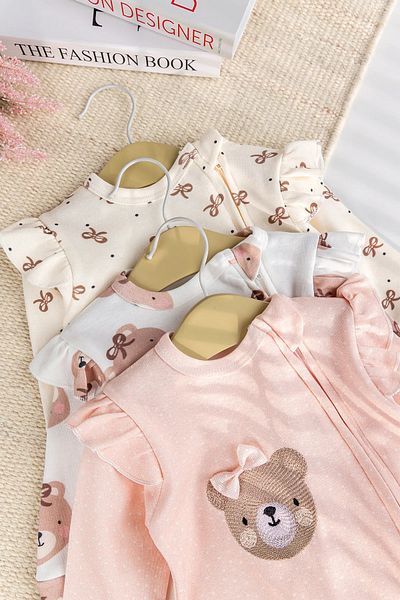 Babymod Triple 100% Cotton Baby Girl Rompers