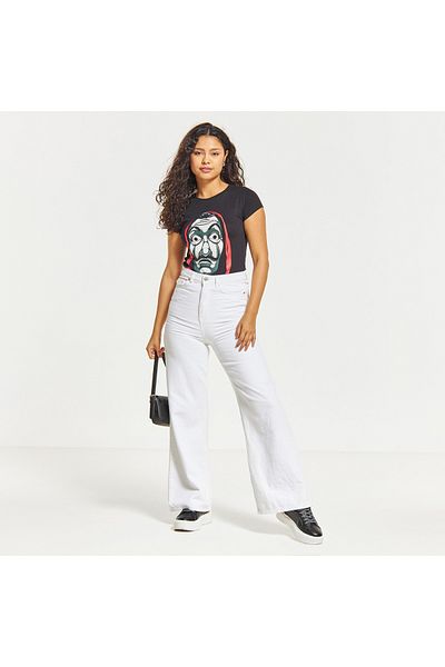 SP Characters Money Heist Print T-shirt with Short Sleeves and Crew Neck