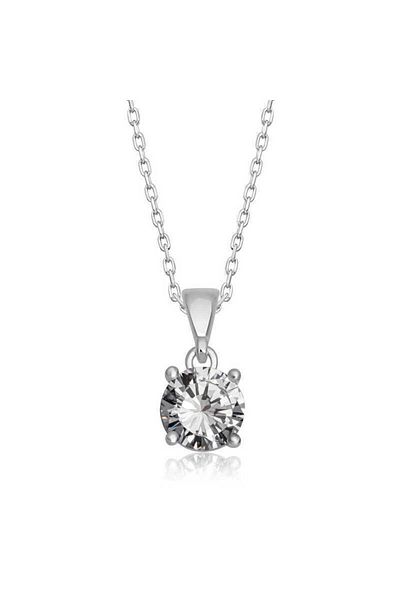 Emperium Silver Round Zircon Stone Women's Necklace
