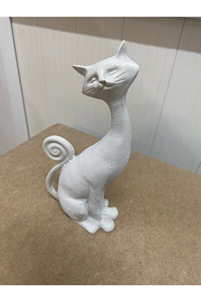 Ahşap Hobi Boyanabilir Polyester Dekoratif Uzun Boyunlu Kedi