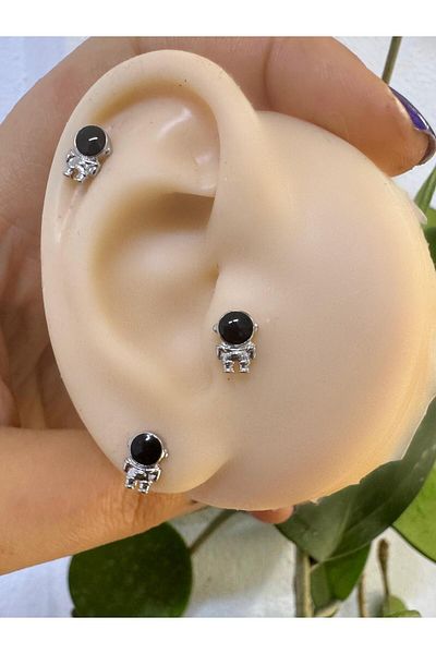 Arescollection 1 Piece Astronaut Tragus Helix Nose Lobe Compatible Piercing Earring