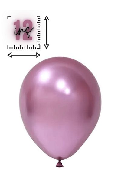 Mielibon 10Pcs Chrome Pink Balloon |   12 Inch Shiny Balloons |   Party, Promise, Engagement and Special Day Decoration