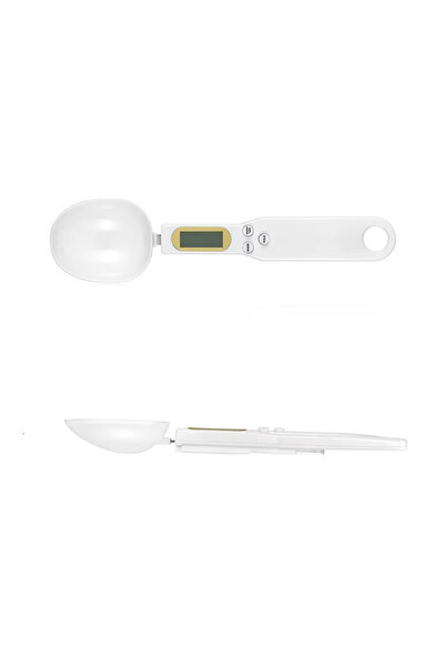 ABYZ Spoon-shaped kitchen scale with digital display, white color