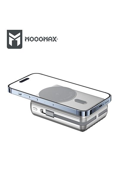 MOOGMAX 20000mAh Magnetic Wireless Power Bank with 22.5W Super Charging and Built-in Cables with 15W Wireless Charging