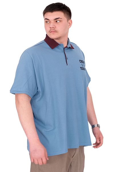 ModeXL Mode XL Large Size Men's T-Shirt Polo Neck Yourself U25310 Blue