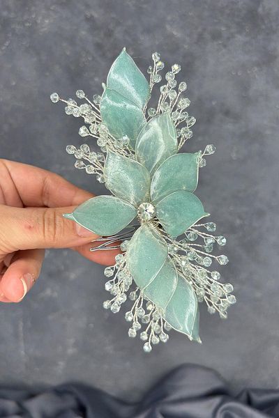 Hayalperest boncuk Pearlescent Essence Scalloped Bridal Hair Accessory Elegant and Stylish Design
