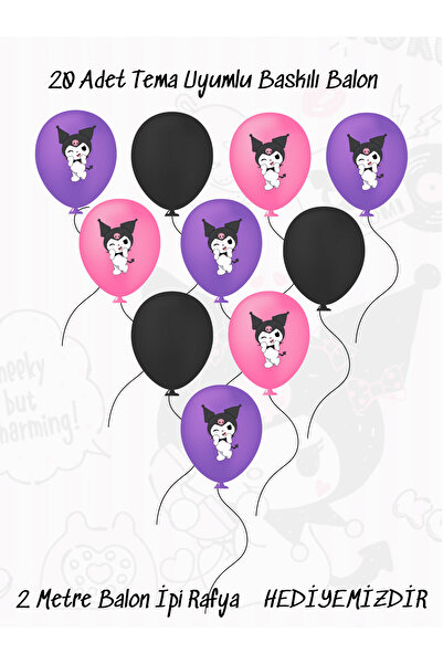 snowparty Kuromi Baskılı Tema Uyumlu Doğum Günü Parti Balonu