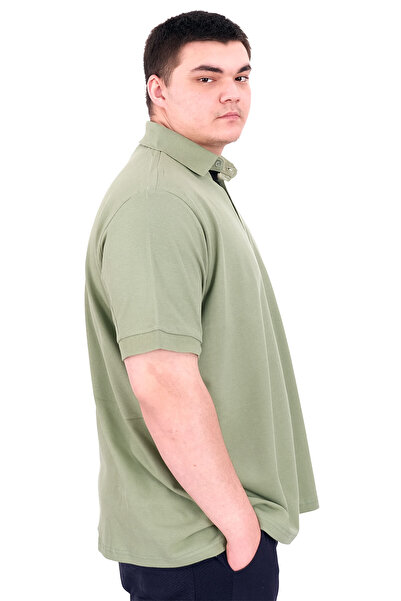 ModeXL Mode XL Великий розмір Чоловіча футболка з поло-комірцем з вишивкою U25307 Çağla