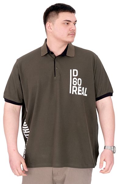ModeXL Mode XL Large Size Men's T-Shirt Polo Neck Real U25309 Khaki