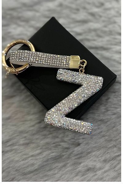 PARLAK EVREN Stone Letter Keyring or Bag Accessory