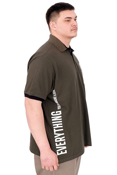 ModeXL Mode XL Large Size Men's T-Shirt Polo Neck Real U25309 Khaki