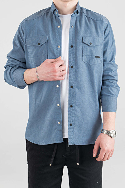 bombe Cămașă de blugi pentru bărbați slim fit