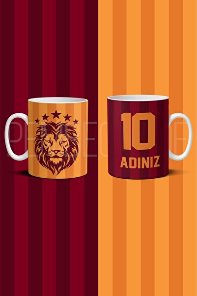 PembeCadde Kişiye Özel Ad Soyad Ve Numara Aslan 5 Yıldız Ve Figürlü Kupa Mug ...