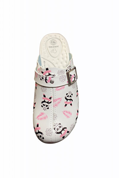 TECOS Women's medical clogs, medicinal type, white with Printed , size 40